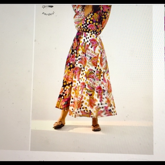FARM Rio Half and Half Bananatic Print Maxi Dress Tropical Dopamine Dressing - Picture 9 of 16